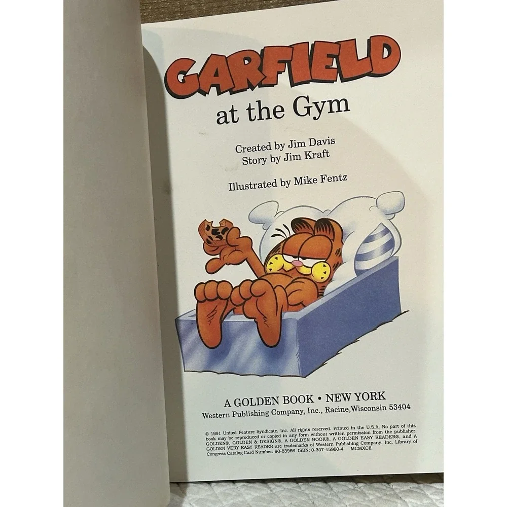Garfield Cat At The Gym Jim Davis Paperback Book Western Publishing Golden PB